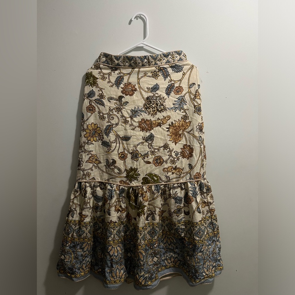 Bohemian Linen Maxi Skirt House of Harlow 1960 xs Womens